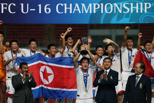 AFC 2014 U-16 챔피언십 우승 북한. 사진제공｜대한축구협회