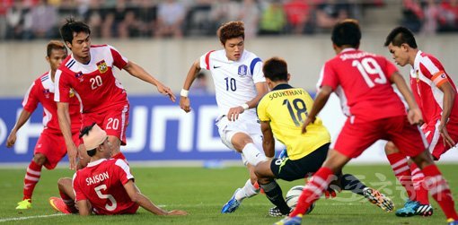 2014 인천아시안게임 축구 조별예선 최종전 한국 대 라오스 경기. 스포츠동아DB