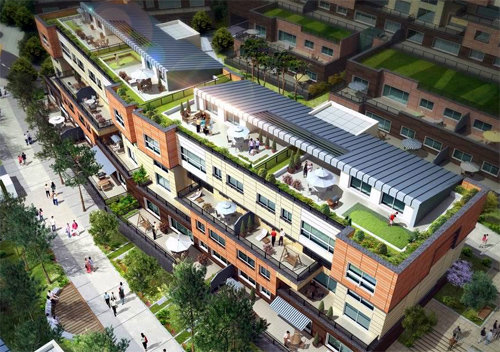 199채 모두 테라스하우스로 설계된 서울 강남구 세곡동 ‘강남 효성해링턴 코트’.