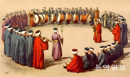 17세기 터키 군악대의 모습을 그린 그림. 동아일보DB