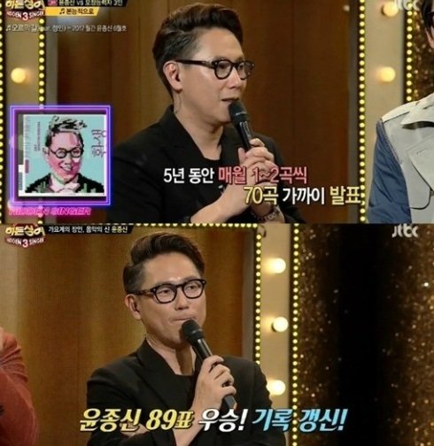 ‘히든싱어3’ 윤종신. 사진=JTBC ‘히든싱어3’ 방송 화면 캡쳐