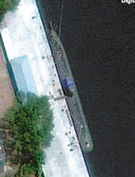 북한 전문 웹사이트 38노스가 공개한 북한의 신형 잠수함 위성사진. 사진 출처 38노스