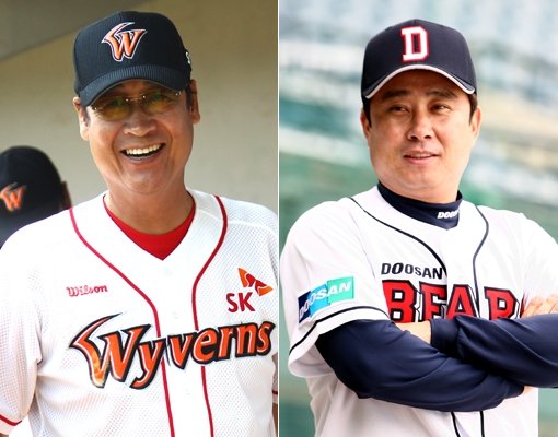 SK 김용희 감독·두산 김태형 감독(오른쪽). 사진｜SK와이번스·스포츠코리아