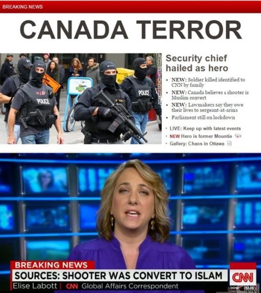 캐나다 국회의사당서 총격(출처= cnn 영상 갈무리)