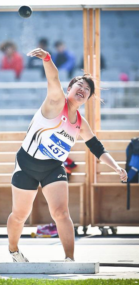 23일 인천 장애인 아시아경기 육상 여자 투포환에서 세계신기록을 세운 일본의 가토 유키코. 대한장애인체육회 제공