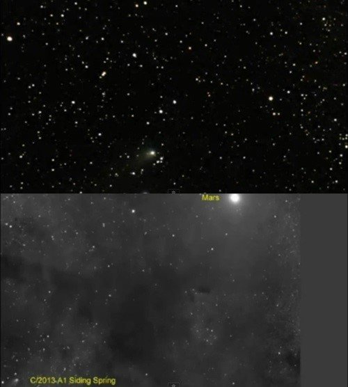 허블이 포착한 혜성과 화성(출처=NASA).