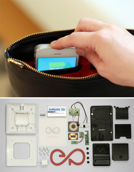 미국 패션업체인 에버퍼스가 선보인 휴대전화를 넣기만 하면 자동으로 충전이 되는 핸드백. 삼성SDI가 올 초부터 이 가방 안에 들어가는 소형 고밀도 2차전지를 전량 납품하고 있다. 삼성SDI 제공