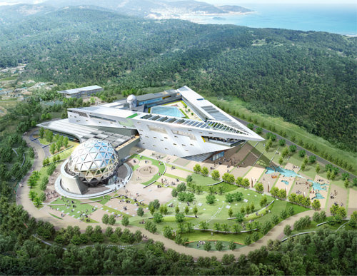 내년 10월 개관 예정인 국립부산과학관 조감도. 현재 공정 74%로 공사가 순조롭다. 부산과학기술협의회 제공
