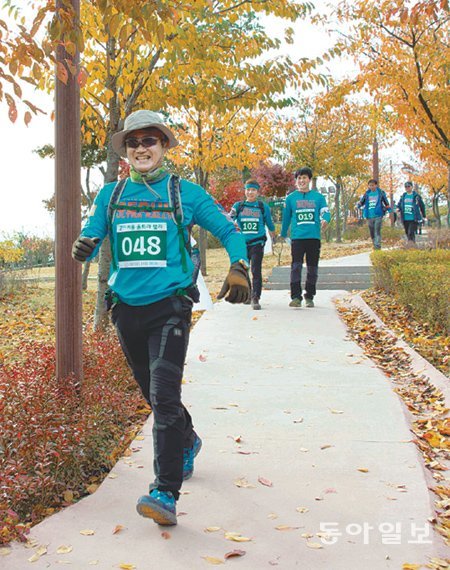 서울의 한 둘레길에서 펼쳐진 걷기 대회 장면. 도시를 리모델링하거나 새로운 도심을 만들 때 건강을 최우선으로 고려하는 ‘모든 정책에 건강을’이라는 개념이 전 세계 보건학계의 화두로 떠오르고 있다. 동아일보DB