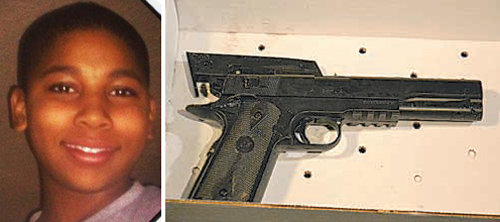 경찰 총격에 숨진 12세 흑인 소년(왼쪽 사진)과 그가 들고 있었던 장난감 총.