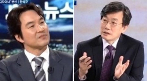 한석규 손석희 . 출처= JTBC 방송 갈무리