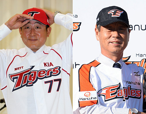 김기태 감독-김성근 감독(오른쪽). 사진｜스포츠동아DB·스포츠코리아