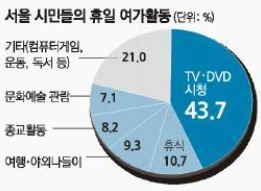 사진= 서울시민 휴일 여가활동(2013년 자)