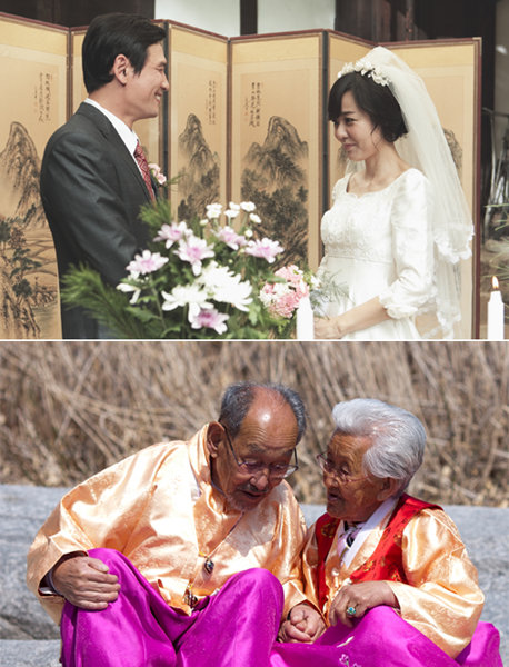 ‘국제시장’ 한 장면·‘님아, 그 강을 건너지 마오’ 한 장면(아래). 사진제공｜JK필름·아거스필름