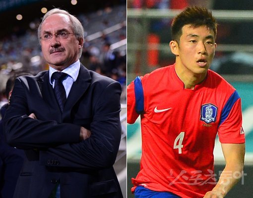 슈틸리케 감독-윤석영(오른쪽). 스포츠동아DB