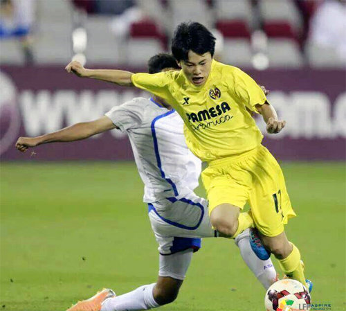 스페인 비야레알 카데테A에서 뛰고 있는 안준혁(15). 2012년 혼자 이역만리로 건너간 그가 2년 만에 팀에 적응하며 한국 축구의 희망으로 떠올랐다. 안준혁 제공