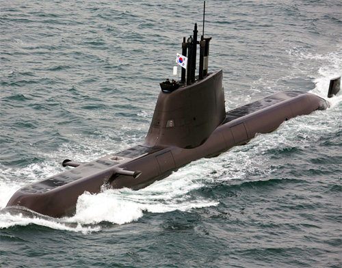 방위사업청이 30일 해군에 인도한 네 번째 장보고-Ⅱ급(1800t) 잠수함인 ‘김좌진함’의 모습. 방위사업청 제공
