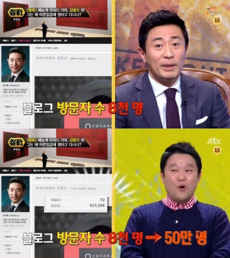 김범수 안문숙 사진= JTBC 예능프로그램 ‘썰전’ 화면 촬영