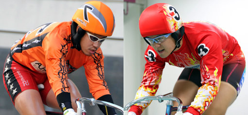 3번째 경륜 한일전이 26일부터 일본에서 열린다. 양 국이 1승1패를 기록 중이기 때문에 이번 대회 결과에 따라 승부의 추가 기울게 된다. 2013년 광명스피돔에서 열린 두 번째 한일전에서 나란히 2, 3위를 차지한 박용범(오른쪽)과 사토우 토모가즈가 유력한 우승후보로 거론된다. 사진제공｜국민체육진흥공단