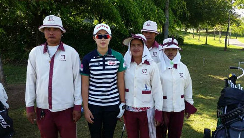 올 시즌 미국여자프로골프(LPGA)투어 데뷔를 앞두고 태국 카오야이의 까빈부리CC에서 훈련을 하고 있는 김효주. 사진=지애드 제공