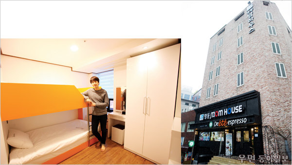 규현과 그의 가족이 서울 명동에 오픈한 게스트하우스는 객실만 60개에 달하며 1층에는 카페가 있다.