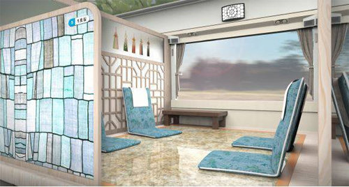 서해금빛열차 내부에 꾸며진 온돌마루실. 코레일 제공