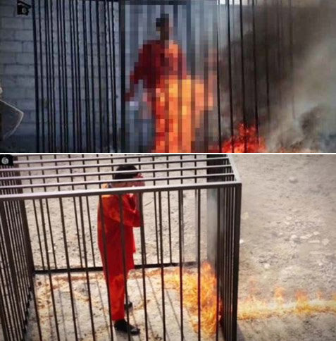 사진=IS가 공개한 요르단 조종사 처형 모습