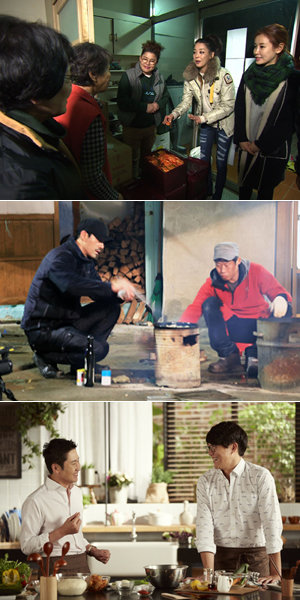 SBS ‘잘먹고 잘 사는법, 식사하셨어요’-tvN ‘삼시세끼 어촌편’-올리브TV ‘오늘 뭐 먹지’ ( 맨 위쪽부터 ). 사진제공｜SBS·CJ E&M·올리브TV