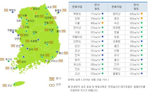 황사 늦은 오후부터 약화. 사진=기상청