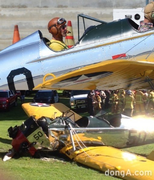 해리슨 포드 비행기 추락 사고 현장. 출처=TOPIC / Splash News