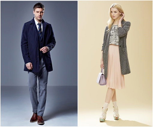 ‘다니엘크레뮤 트렌치 코트’-‘나탈리쉐즈 롱니트 자켓’ (오른쪽)