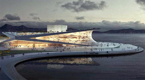 부산시가 2012년 부산오페라하우스 설계공모전에서 당선작으로 선정한 노르웨이 ‘스노헤타’사의 작품. 부산시 제공