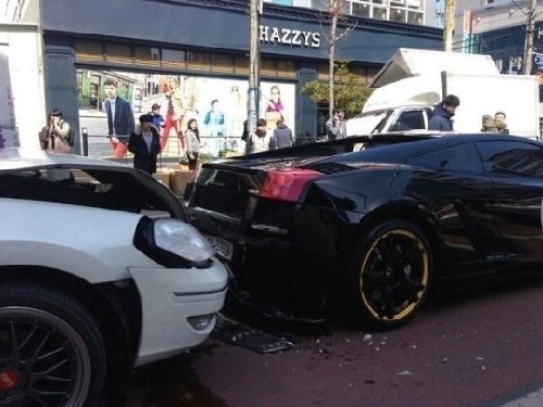 람보르기니 사고 보험사기. 사진=거제경찰서 제공