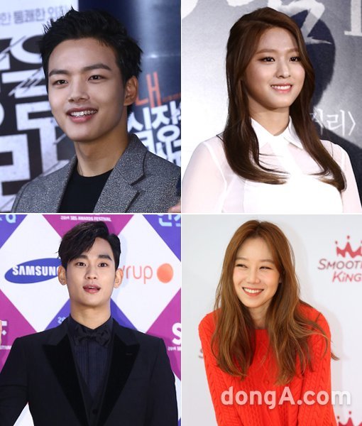 KBS 드라마 ‘오렌지 마말레이드’-‘프로듀사’의 여진구-설현-공효진-김수현(왼쪽 상단에서부터 시계방향). 동아닷컴DB