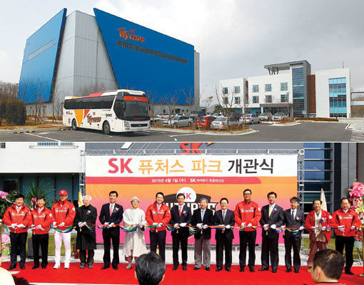 SK퓨처스파크는 실내훈련장과 함께 숙소동(위쪽 사진)까지 완벽하게 갖췄다. 이날 개관식에는 최창원 구단주를 비롯한 구단 수뇌부는 물론 KBO 구본능 총재와 양해영 사무총장도 참석했다. 사진제공｜SK 와이번스