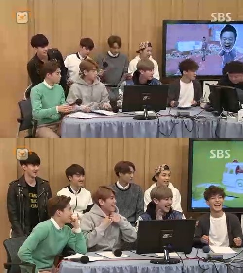 컬투쇼 엑소. 사진=SBS 보이는 라디오 방송 화면 캡쳐
