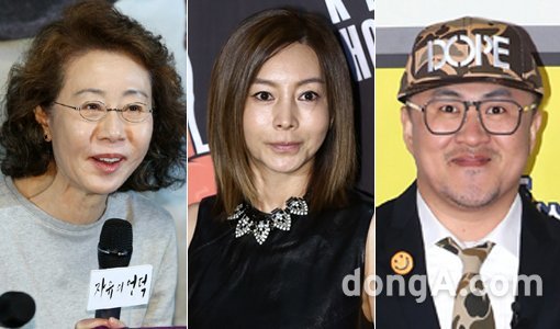 KBS드라마 ‘프로듀사’의 카메오로 출연하는 연기자 윤여정-황신혜-가수 데프콘(맨 왼쪽부터). 동아닷컴DB