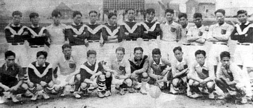 1935년 서울에서 열린 경평축구에 참가한 선수들.