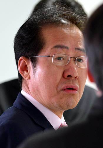 홍준표 거취 질문. 사진=동아DB