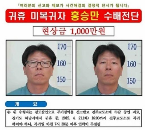 ‘귀휴 잠적 무기수’ 홍승만.