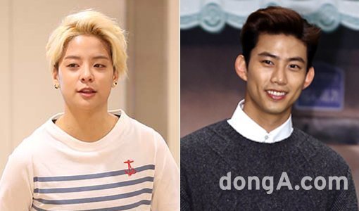 그룹 에프엑스의 엠버-2PM의 택연(오른쪽). 동아닷컴DB