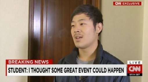 북한 억류 한인 대학생 주원문 씨. CNN과 인터뷰
