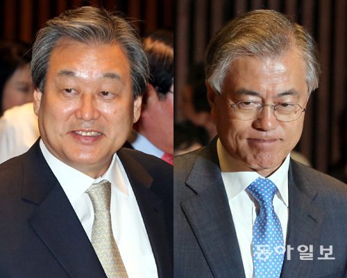 (왼쪽부터)새누리당 김무성 대표, 새정치민주연합 문재인 대표