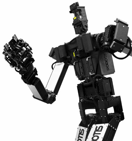 재난대응로봇경연대회 ‘DRC’에 출전하는 한국 로봇 ‘똘망’. 국내 기업 로보티즈가 개발했다. 똘망의 본체나 부품을 도입해 대회에 출전하는 팀은 25개팀 중 6개팀. 로보티즈 제공