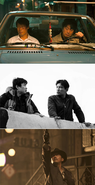 영화 ‘극비수사’-‘베테랑’-‘암살’(맨 위쪽부터). 사진제공｜제이콘컴퍼니·외유내강·케이퍼필름