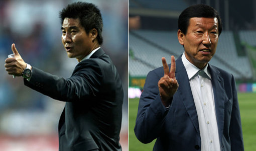 대전 최문식 감독-전북 최강희 감독(오른쪽). 사진｜한국프로축구연맹·스포츠동아DB