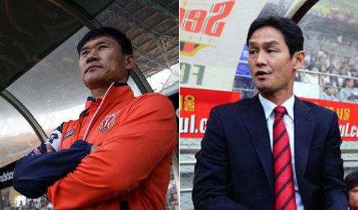 제주 조성환 감독-서울 최용수 감독(오른쪽).사진｜한국프로축구연맹·스포츠동아DB