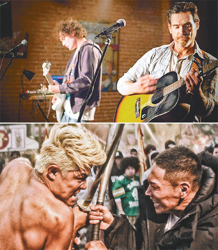 자막에 공을 들인 영화들이 최근 잇따라 개봉했다. ‘러덜리스’는 가수 호란이 가사 번역 작업에 참여해 운율과 맛을 살리는 역할을 했다(위 사진). ‘랩 뮤지컬 영화’인 ‘도쿄 트라이브’는 일본어 가사를 번역할 때 우리말 라임을 살렸고 자막의 색깔과 위치를 바꾸는 특수효과까지 넣었다. 그린나래미디어, 제인앤유 제공