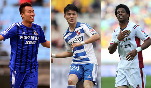 울산 김신욱, 부산 주세종, 대전 아드리아노(왼쪽부터)는 K리그 클래식(1부리그) 전반기에 개인적으로는 좋은 활약을 펼쳤지만 팀을 하위권에서 탈출시키지는 못했다. 사진｜스포츠동아DB·부산 아이파크·대전 시티즌
