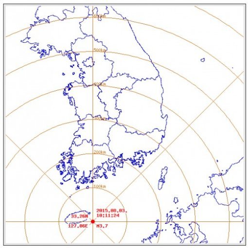 제주 성산 해역서 규모 3.7 지진이 발생했다.